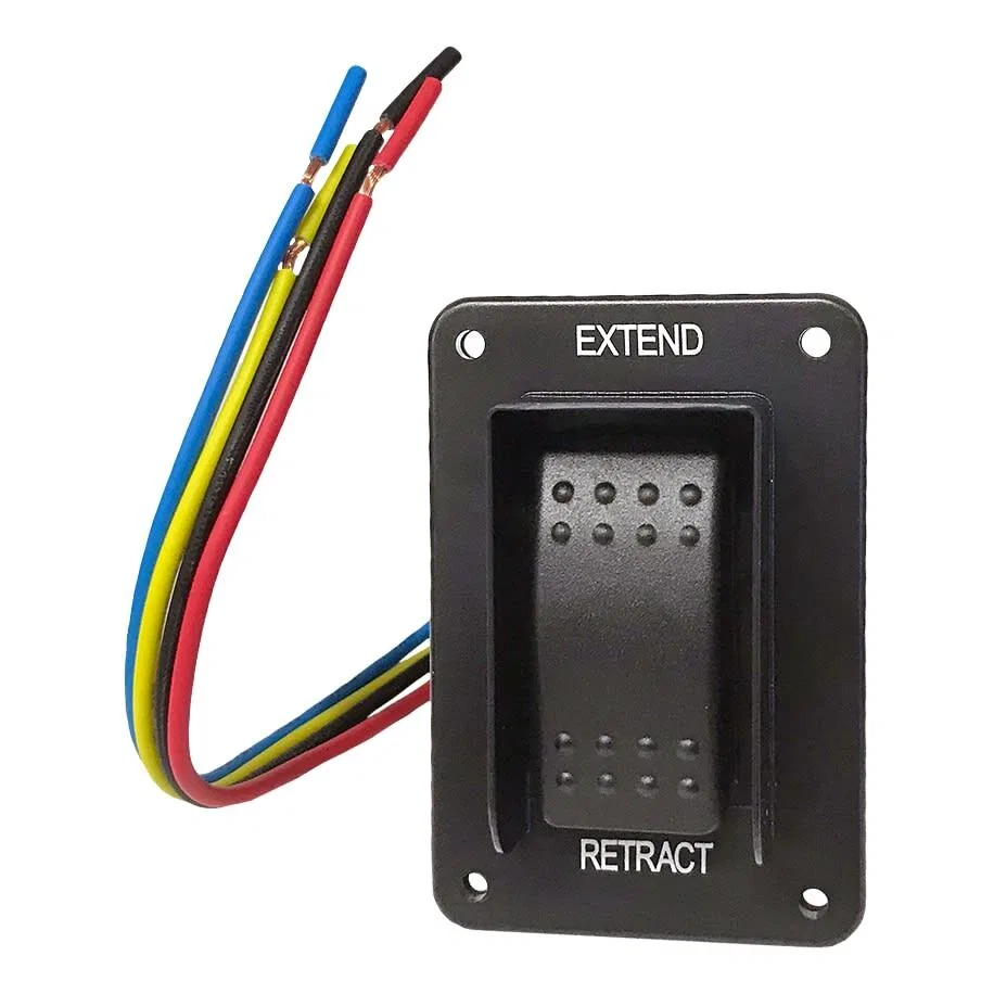 387874 – LIPPERT COMP Leveling Jack Switch, Replacement Switch With Harness Black IP 66